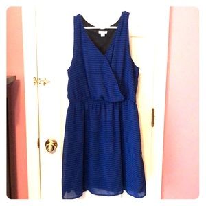 Blue and black dress